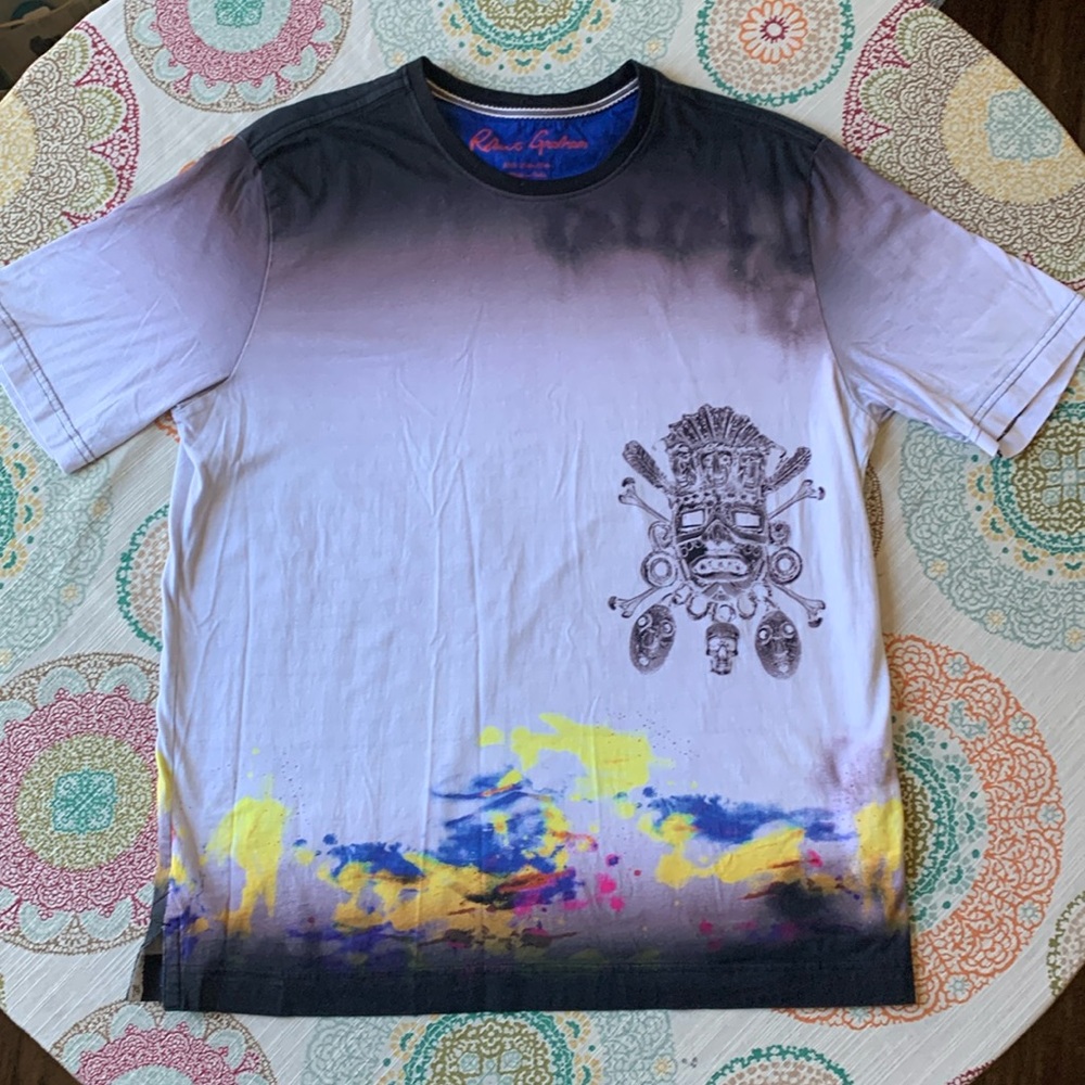NWOT Robert Graham Tailored Fit Graphic Crew Neck Skull Voodoo XL